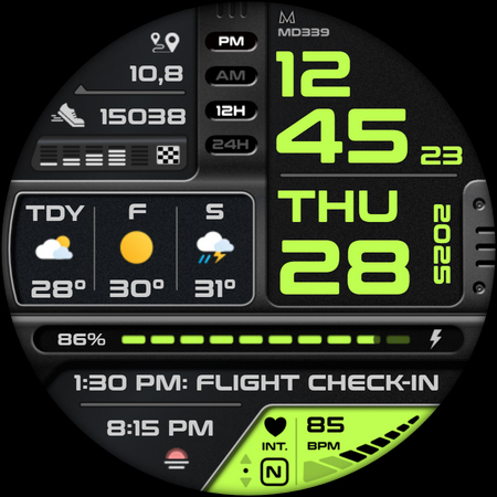 MD339 Digital watch face