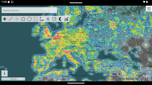 Light pollution map