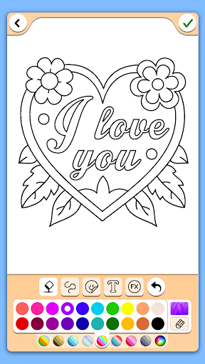 Valentines love coloring book