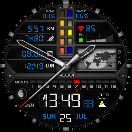 MD301 Hybrid watch face