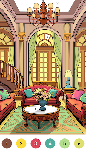 Interior Color by Number Book