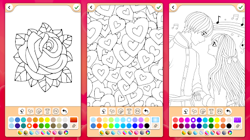 Valentines love coloring book