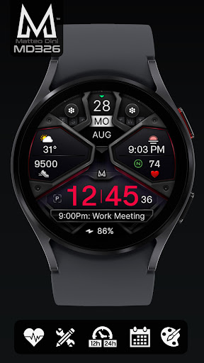 MD326 3D Modern Watch Face
