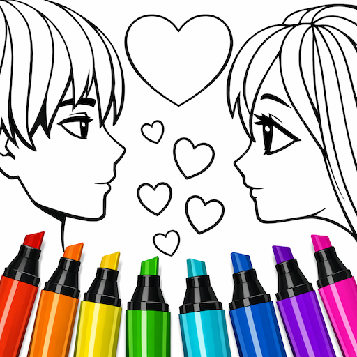 Valentines love coloring book
