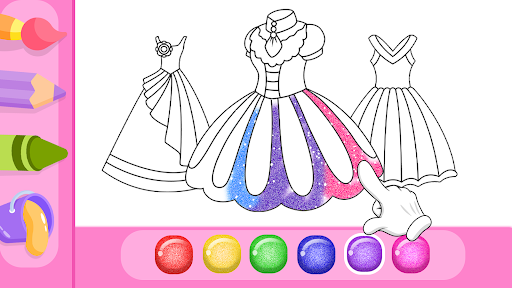 Dress Coloring Game Glitter