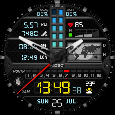 MD301 Hybrid watch face