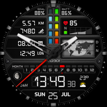 MD301 Hybrid watch face
