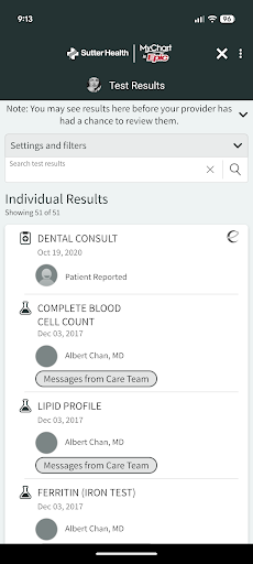 Sutter Health My Health Online