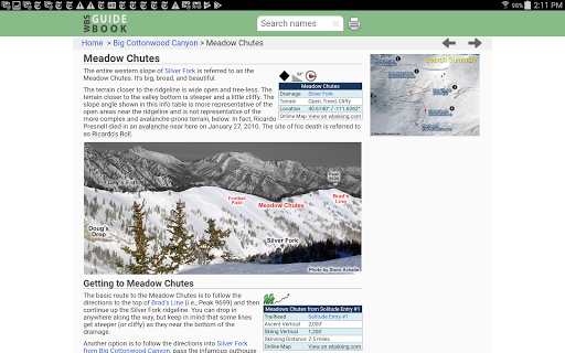 Wasatch Backcountry Skiing Map