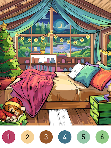 Interior Color by Number Book