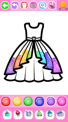 Dress Coloring Game Glitter