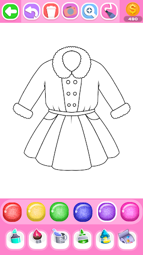 Dress Coloring Game Glitter