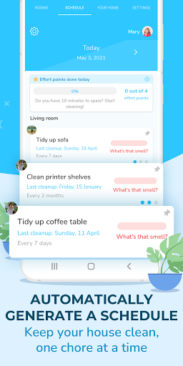 Sweepy: Home Cleaning Schedule