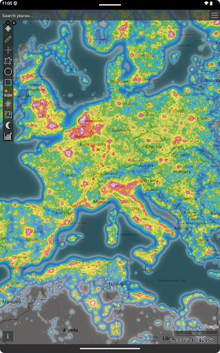 Light pollution map