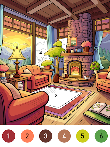 Interior Color by Number Book