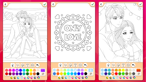Valentines love coloring book