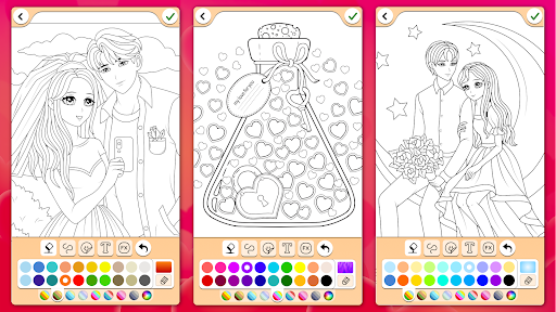 Valentines love coloring book