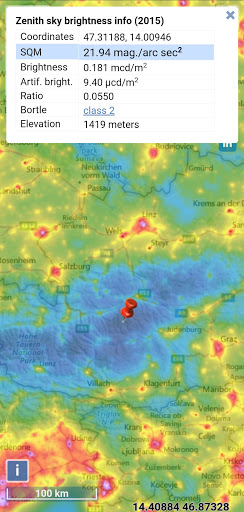 Light pollution map