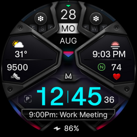 MD326 3D Modern Watch Face