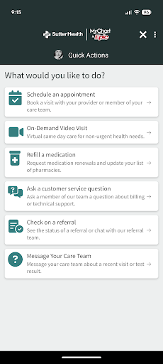 Sutter Health My Health Online