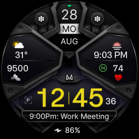 MD326 3D Modern Watch Face