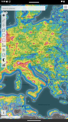 Light pollution map