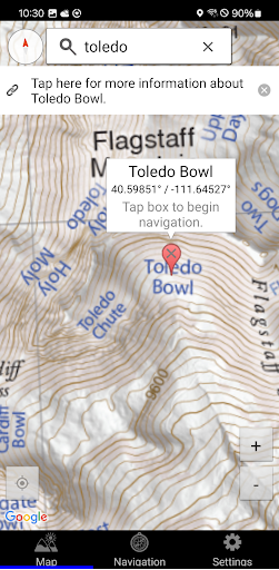 Wasatch Backcountry Skiing Map