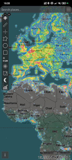 Light pollution map