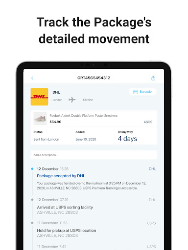 Package Tracker - pkge Mobile