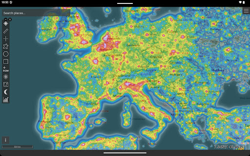 Light pollution map