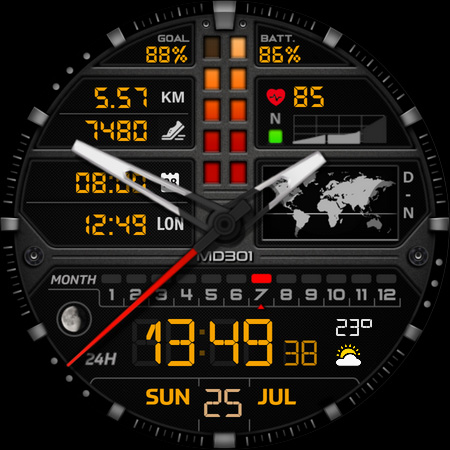 MD301 Hybrid watch face