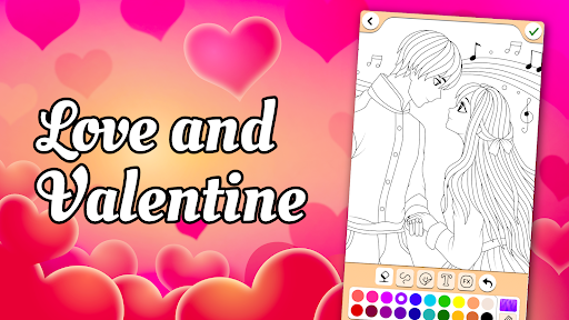 Valentines love coloring book