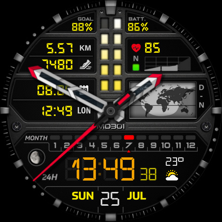 MD301 Hybrid watch face